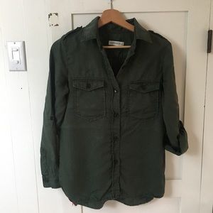 Zara military style button down blouse